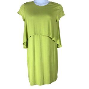 Bar by Melis Kozan Dress Size Medium Green Short Sleeved Layered